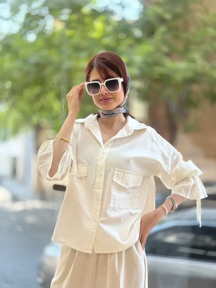 شومیز باکسی آستین عروسکی